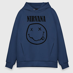 Толстовка оверсайз мужская Nirvana, цвет: тёмно-синий