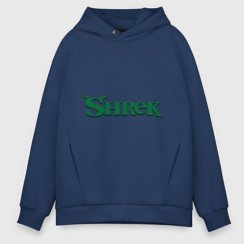 Мужское худи оверсайз Shrek: Logo / Тёмно-синий – фото 1