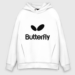 Толстовка оверсайз мужская Butterfly Logo, цвет: белый