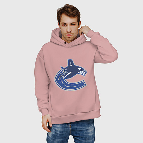 Мужское худи оверсайз Vancouver Canucks / Пыльно-розовый – фото 3