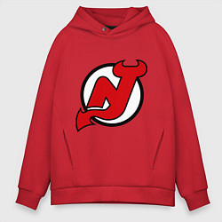 Толстовка оверсайз мужская New Jersey Devils, цвет: красный