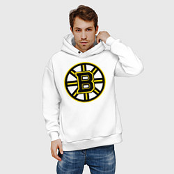 Толстовка оверсайз мужская Boston Bruins, цвет: белый — фото 2