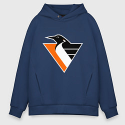 Толстовка оверсайз мужская Pittsburgh Penguins, цвет: тёмно-синий