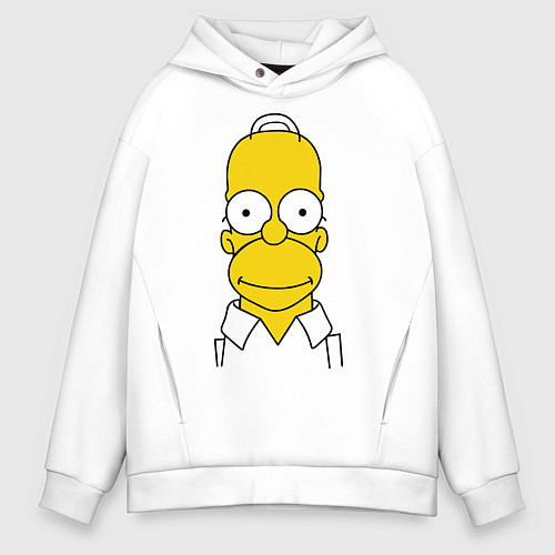 Мужское худи оверсайз Homer Face / Белый – фото 1