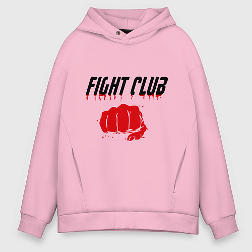 Мужское худи оверсайз Fight Club / Светло-розовый – фото 1