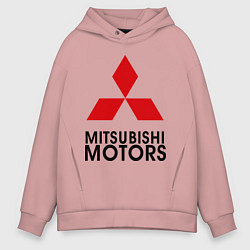 Толстовка оверсайз мужская Mitsubishi, цвет: пыльно-розовый