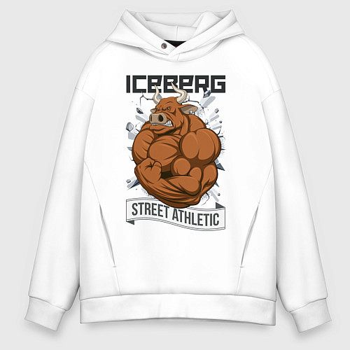 Мужское худи оверсайз Iceberg: Street Athletic / Белый – фото 1