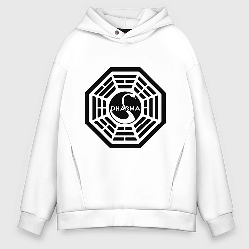 Мужское худи оверсайз Lost dharma / Белый – фото 1