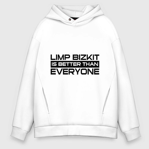 Мужское худи оверсайз Limp Bizkit: Everyone / Белый – фото 1