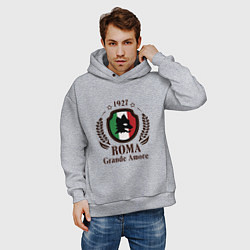 Толстовка оверсайз мужская AS Roma: Grande Amore, цвет: меланж — фото 2