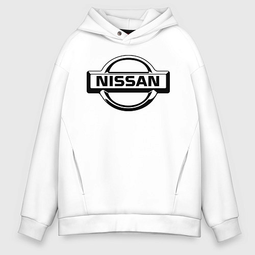 Мужское худи оверсайз Nissan club / Белый – фото 1