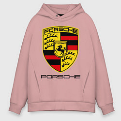 Толстовка оверсайз мужская Porsche Stuttgart, цвет: пыльно-розовый