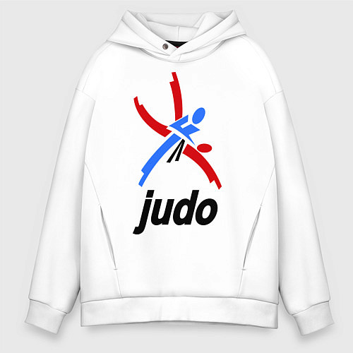 Мужское худи оверсайз Judo Emblem / Белый – фото 1