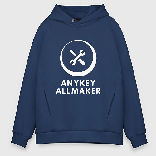 Мужское худи оверсайз Anykey Allmaker / Тёмно-синий – фото 1