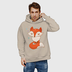 Толстовка оверсайз мужская Лисичка, цвет: миндальный — фото 2