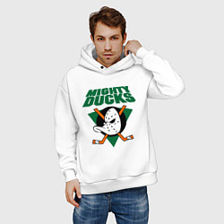 Толстовка оверсайз мужская Anaheim Mighty Ducks, цвет: белый — фото 2