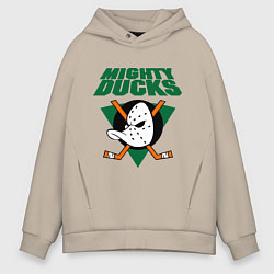 Толстовка оверсайз мужская Anaheim Mighty Ducks, цвет: миндальный