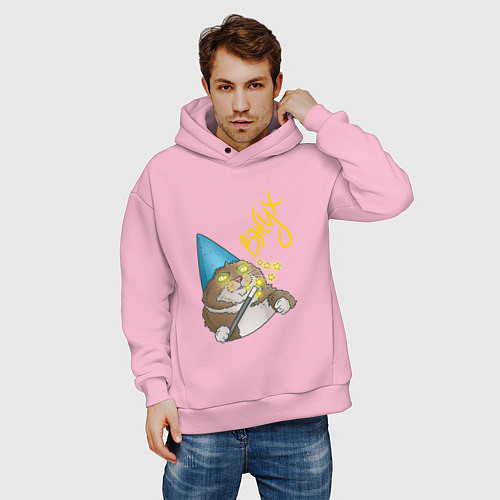 Мужское худи оверсайз ВЖУХ / Светло-розовый – фото 3
