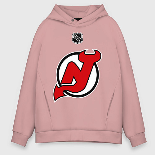 Мужское худи оверсайз New Jersey Devils: Kovalchuk 17 / Пыльно-розовый – фото 1