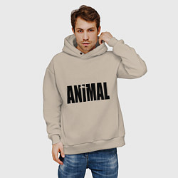 Толстовка оверсайз мужская Animal, цвет: миндальный — фото 2