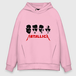 Толстовка оверсайз мужская Metallica (Лица), цвет: светло-розовый