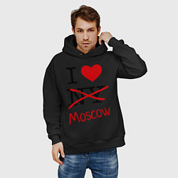 Толстовка оверсайз мужская I love Moscow, цвет: черный — фото 2