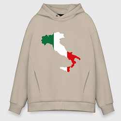 Толстовка оверсайз мужская Италия (Italy), цвет: миндальный