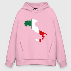 Толстовка оверсайз мужская Италия (Italy), цвет: светло-розовый