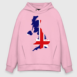 Толстовка оверсайз мужская Великобритания (Great Britain), цвет: светло-розовый