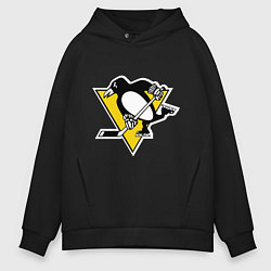 Толстовка оверсайз мужская Pittsburgh Penguins, цвет: черный