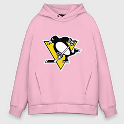 Толстовка оверсайз мужская Pittsburgh Penguins, цвет: светло-розовый