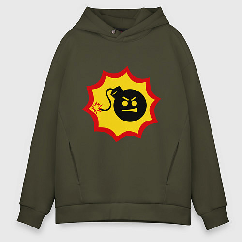 Мужское худи оверсайз Крутой Сэм / Хаки – фото 1