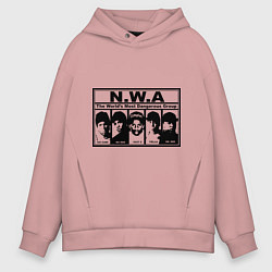 Толстовка оверсайз мужская NWA, цвет: пыльно-розовый