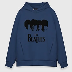 Толстовка оверсайз мужская The Beatles: Faces, цвет: тёмно-синий