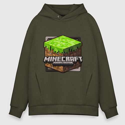 Мужское худи оверсайз Minecraft: Pocket Edition / Хаки – фото 1