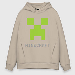 Толстовка оверсайз мужская Minecraft logo grey, цвет: миндальный