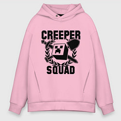 Толстовка оверсайз мужская Creeper Squad, цвет: светло-розовый