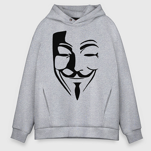 Мужское худи оверсайз Vendetta Mask / Меланж – фото 1