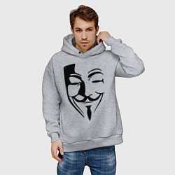 Толстовка оверсайз мужская Vendetta Mask, цвет: меланж — фото 2