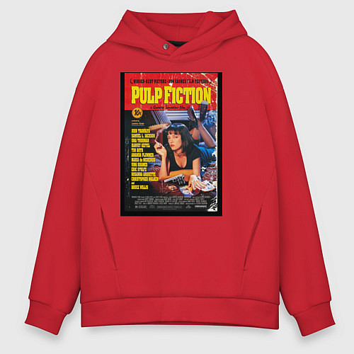 Мужское худи оверсайз Pulp Fiction Cover / Красный – фото 1
