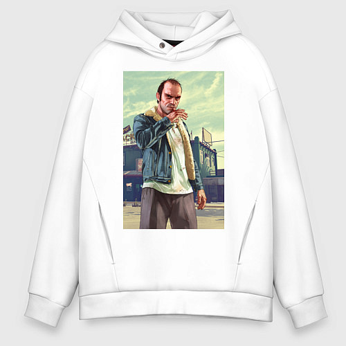 Мужское худи оверсайз Trevor Philips / Белый – фото 1