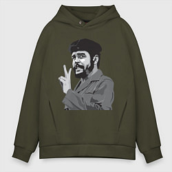 Толстовка оверсайз мужская Che Guevara: Peace, цвет: хаки
