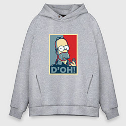Толстовка оверсайз мужская D'oh Poster, цвет: меланж
