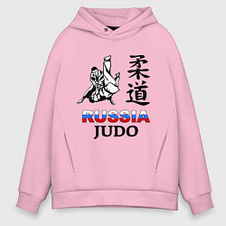 Толстовка оверсайз мужская Russia Judo, цвет: светло-розовый