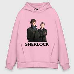 Толстовка оверсайз мужская Sherlock, цвет: светло-розовый