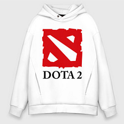 Толстовка оверсайз мужская Dota 2: Logo, цвет: белый