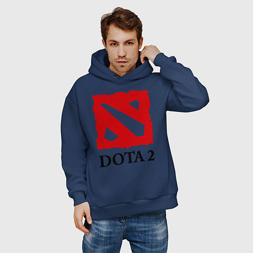 Мужское худи оверсайз Dota 2: Logo / Тёмно-синий – фото 3