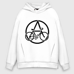 Толстовка оверсайз мужская Anarchy Bike, цвет: белый