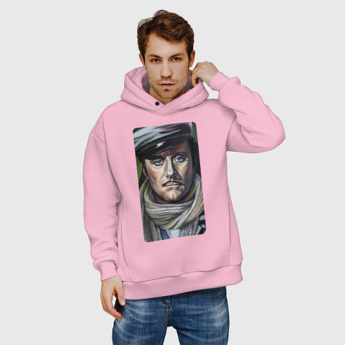 Мужское худи оверсайз Остап Бендер: портрет / Светло-розовый – фото 3