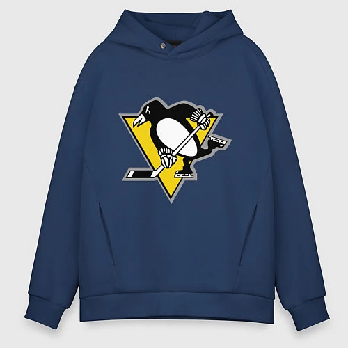 Мужское худи оверсайз Pittsburgh Penguins: 10 / Тёмно-синий – фото 1
